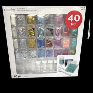 Recollections Glitter Mixing Kit with Scoop Jars Funnel 40 pieces